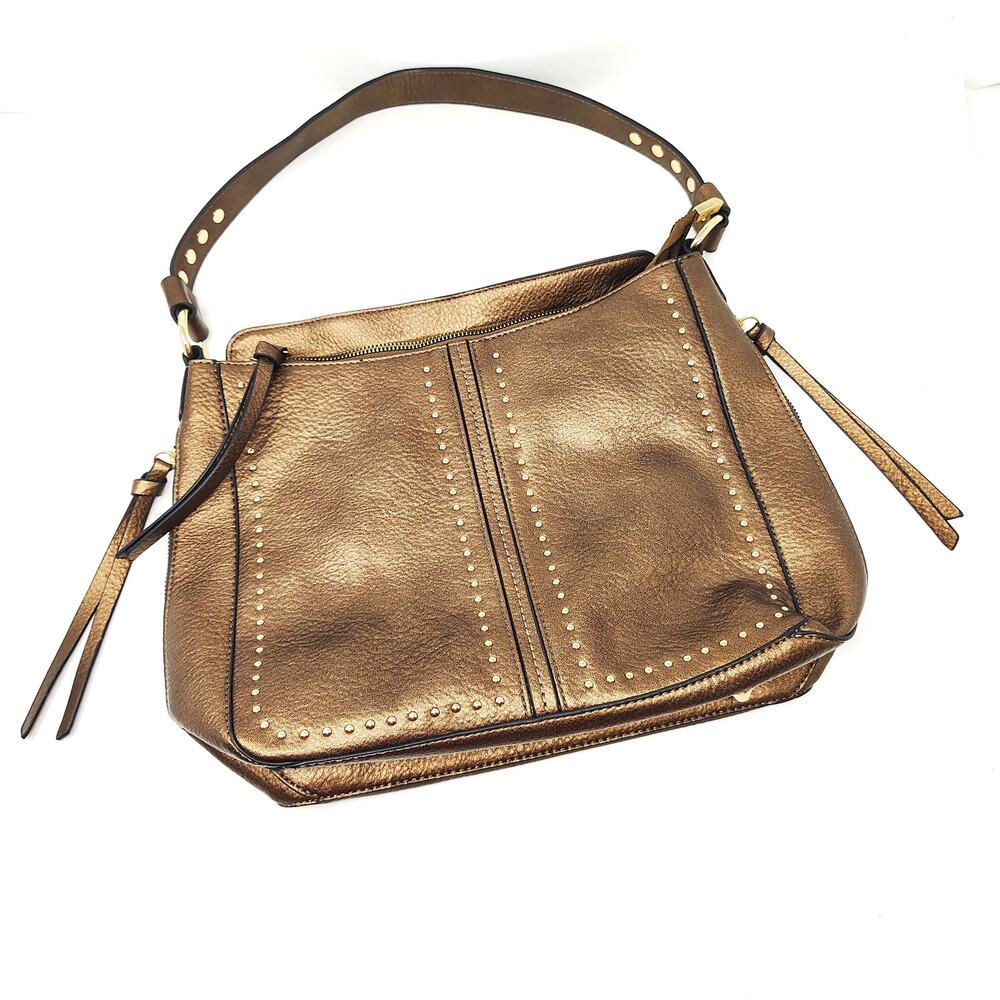 Montana West Bronze Shoulder Bag Tote Purse Gold Metallic Western
